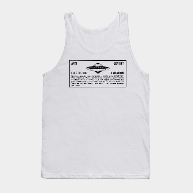 Anti Gravity Electronic Levitation / UFOlogy Flying Saucer Fan Tank Top by CultOfRomance